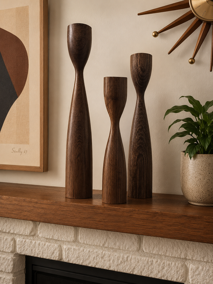 **NEW LISTING** MCM Lipper & Mann Creation Candlestick Set of 3 Dutch Tulip Mid Century Modern