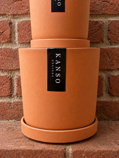 Kanso Seasonal Designs 4" Mustard Seed & Dusted Clay Planters & Saucers