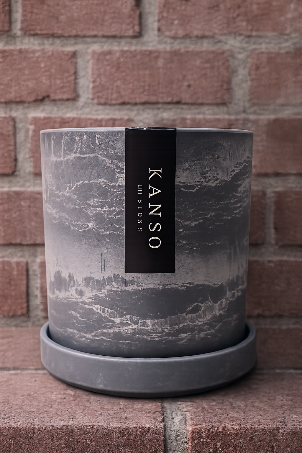 Kanso Designs 4" Signature Planters & Saucer - Arctic Stone